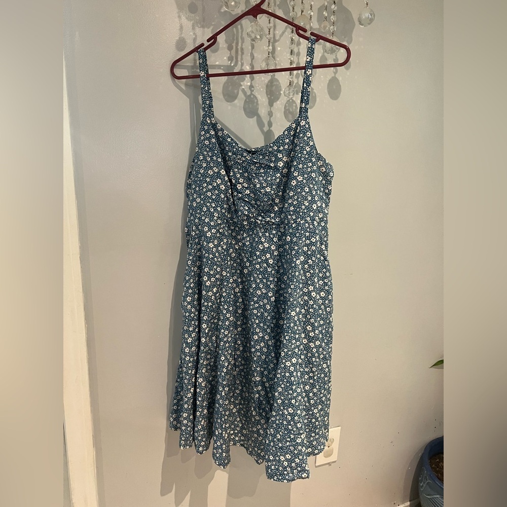 Torrid Blue and White Sleeveless Sundress - Picture 2 of 5